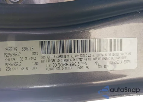 2017 Dodge Journey Se из США, поврежденный, VIN 3C4PDCAB9HT630215